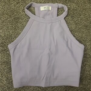 Lavender Ribbed Workout Tank Top